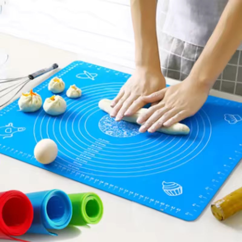 Silicone Baking Roti Mat With Measurements – Heat Resistant Non-Stick Flour Rolling &amp; Kneading Dough Pad | Size 50x40