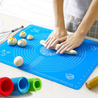 Silicone Baking Roti Mat With Measurements – Heat Resistant Non-Stick Flour Rolling &amp; Kneading Dough Pad | Size 50x40