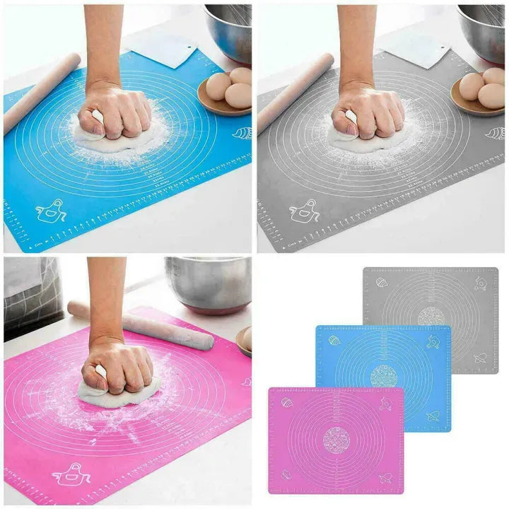 Silicone Baking Roti Mat With Measurements – Heat Resistant Non-Stick Flour Rolling &amp; Kneading Dough Pad | Size 50x40