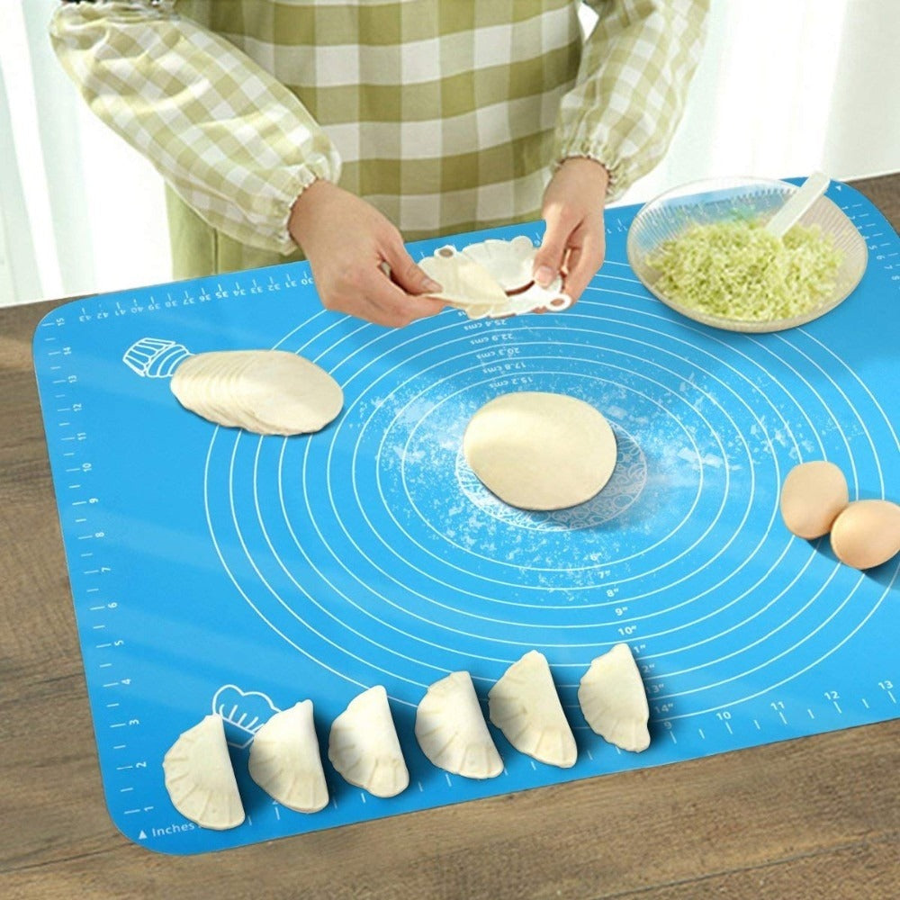 Silicone Baking Roti Mat With Measurements – Heat Resistant Non-Stick Flour Rolling &amp; Kneading Dough Pad | Size 50x40