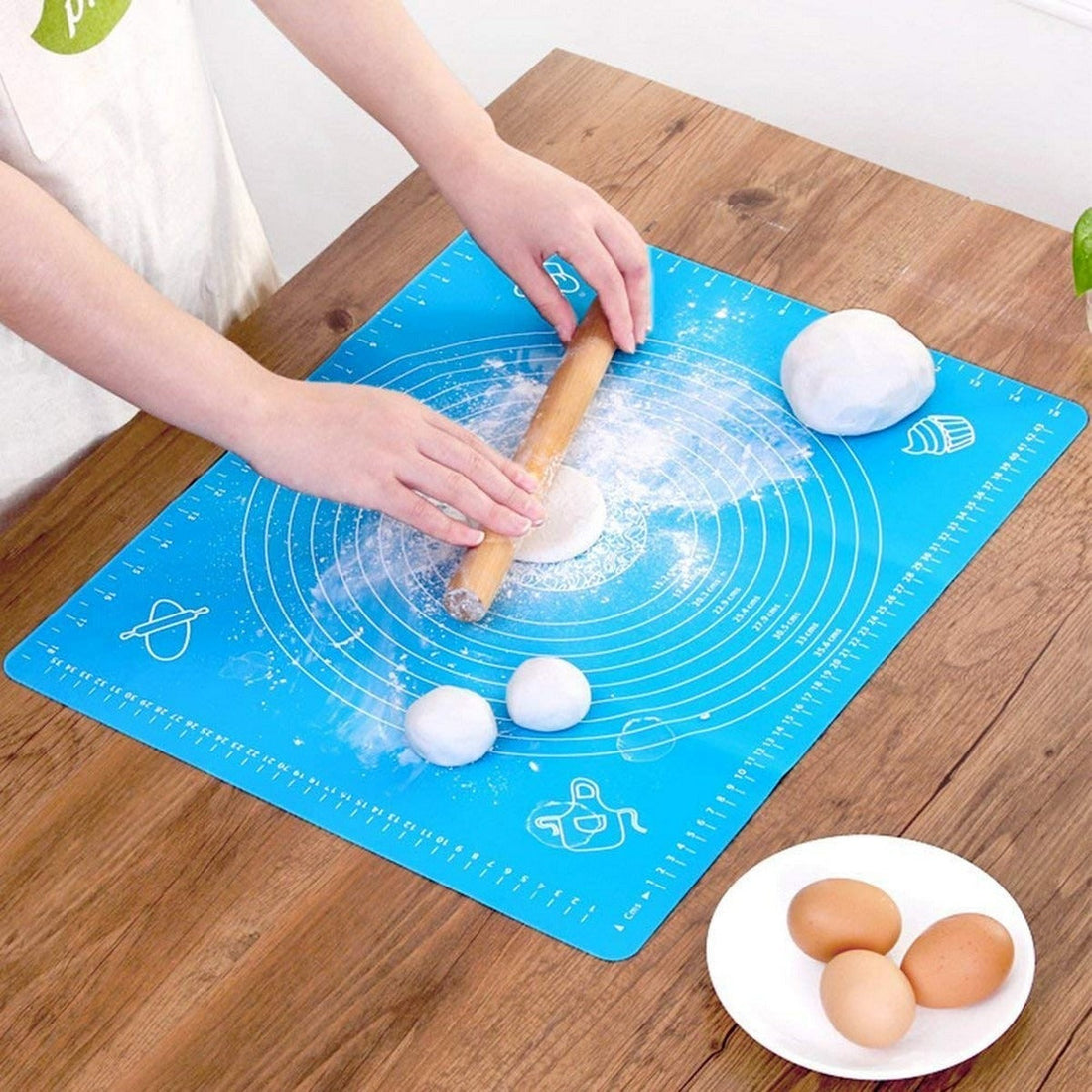 Silicone Baking Roti Mat With Measurements – Heat Resistant Non-Stick Flour Rolling &amp; Kneading Dough Pad | Size 50x40