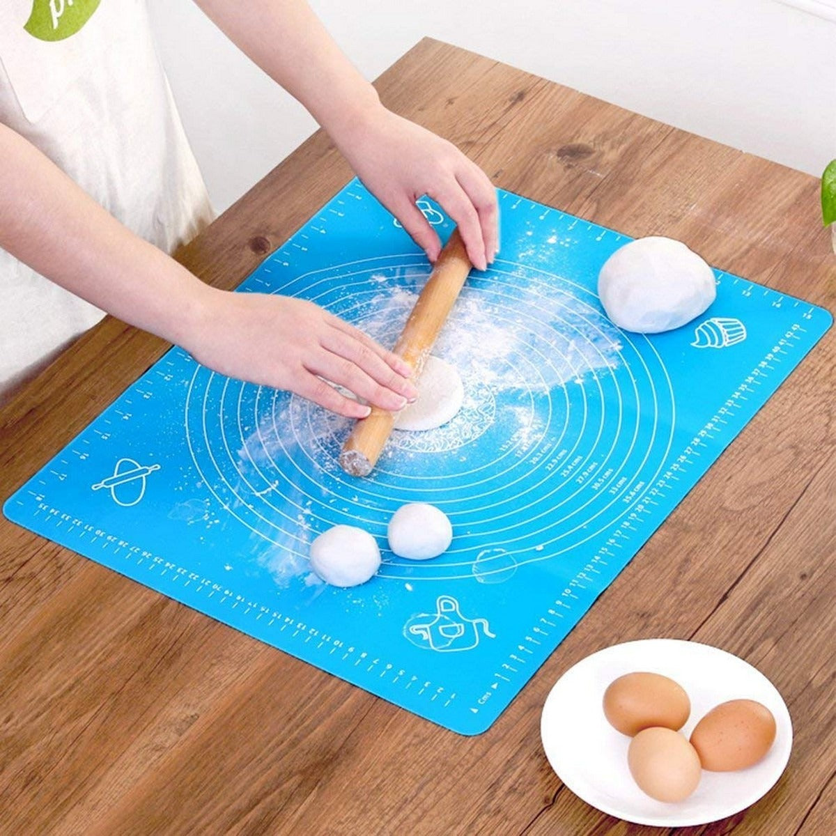 Silicone Baking Roti Mat With Measurements – Heat Resistant Non-Stick Flour Rolling &amp; Kneading Dough Pad | Size 50x40